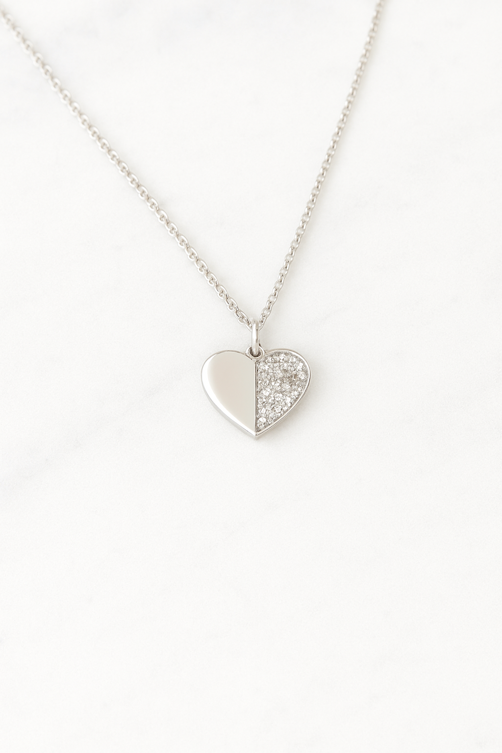 Collar corazón dual (concha de abulón/circonias)