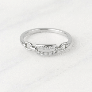 Anillo cadena con circonias